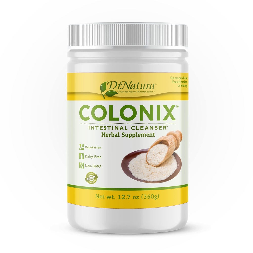 DrNatura Colonix Nettoyant intestinal, Fibre quotidienne tout-naturelle, Détox de Colon et Cleanse, soutient Colon en santé, Intestines, Gut, service de 30 jours, 12,7 Oz.
