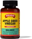 Bragg Balance quotidienne vinaigre de cidre de pomme et capsules de sensoril Ashwagandha - 750mg d'acide acétique – support de gestion de l'énergie et du poids - (90 pilules)