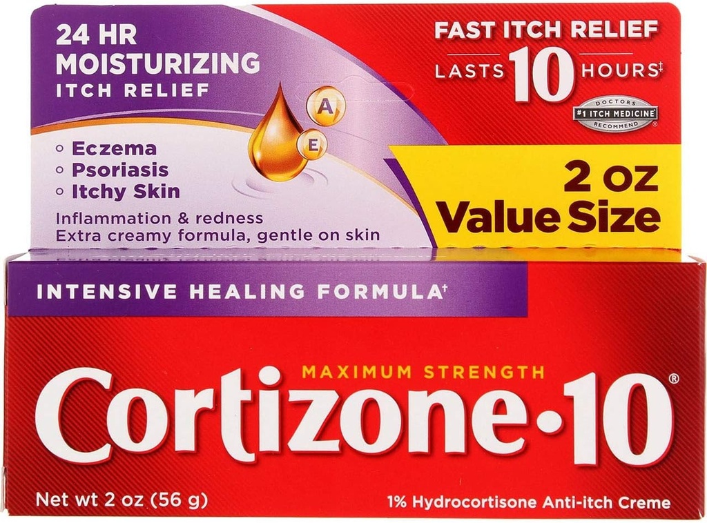 Cortizone-10 Max Strength Cortizone-10 Formule de guérison intensive, boîtes de 2oz (paquet de 2)