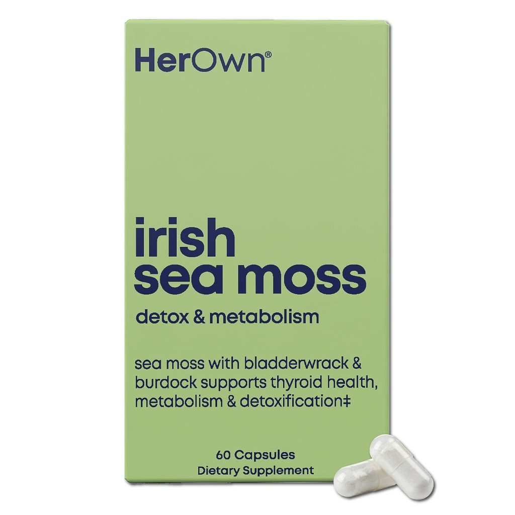 Ses propres capsules de mousse de mer irlandaise, root de Burdock, Bladderwrack, Detox, Métabolisme, Immune Support, Skin Health, Natural Joint Support, Nutrient Rich Superfood High in Minerals, 60 comte