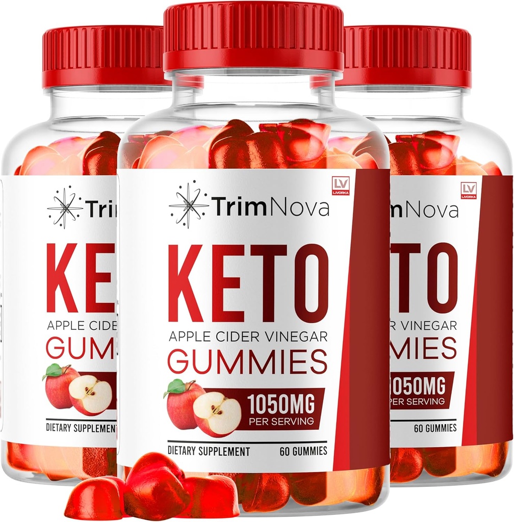 LIVORKA (3 Pack) TrimNova Keto ACV Gummies, TrimNova Gummies, TrimNova Keto, TrimNova Keto ACV Gummies, Trimnova, TrimNova Keto Formula, TrimNova Keto ACV Gummies 1050MG, 180 Gummies pendant 3 mois.