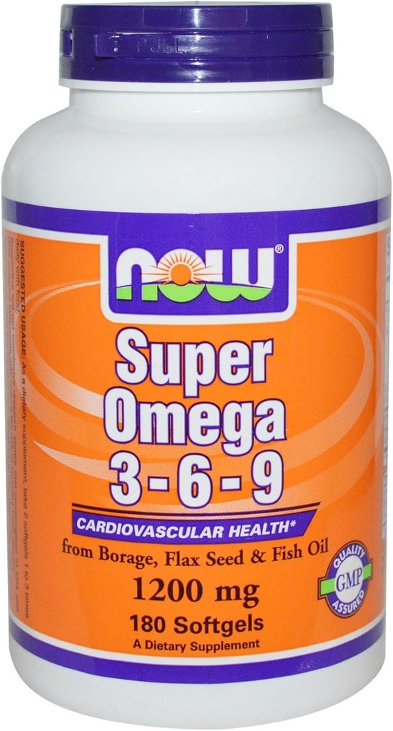 Super Omega 3-6-9 1200mg 180 Softgels (paquet de 2)