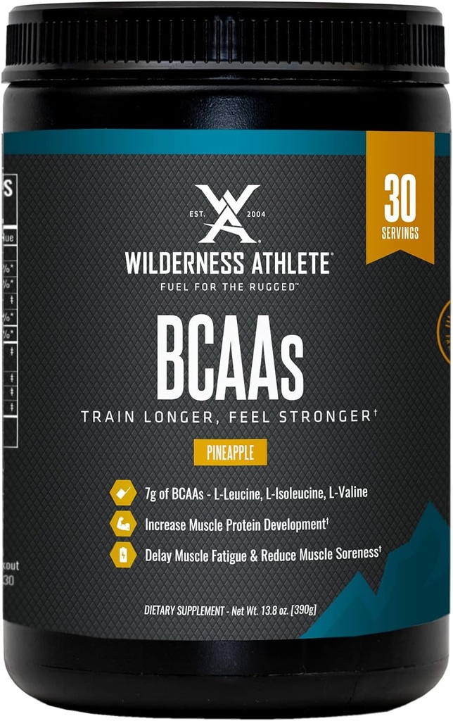 Athlète de la nature - BCAA - Poudre d'acides aminés à chaîne ramifiée - Supplément des acides aminés essentiels pour les hommes et les femmes - Supplément BCAA avec complexe d'acide amino optimal (pineapple)