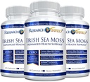 Recherche Verified Irish Sea Moss - Bladderwrack, Burdock, BioPerine - Riche en prébiotiques - Boost Immunity, Aid Digestion - 180 Capsules - Vegan - Fabriqué aux États-Unis