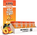 Conceptions nutritionnelles LPS Collagène liquide et supplément de protéines de lactosérum - boisson non-OGM, sans sucre - favorise une peau et des cheveux sains pour les hommes et les femmes, la mangue de pêche, une portion unique (100 paquets)