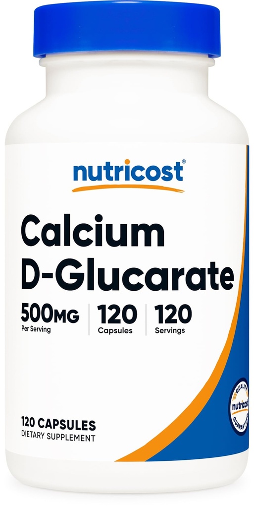 Nutricost Calcium D-Glucarate 500mg, 120 Capsules - Sans gluten, Non-OGM, Végétarien Friendly