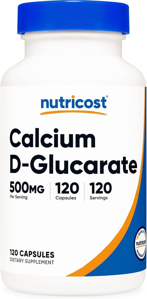 Nutricost Calcium D-Glucarate 500mg, 120 Capsules - Sans gluten, Non-OGM, Végétarien Friendly