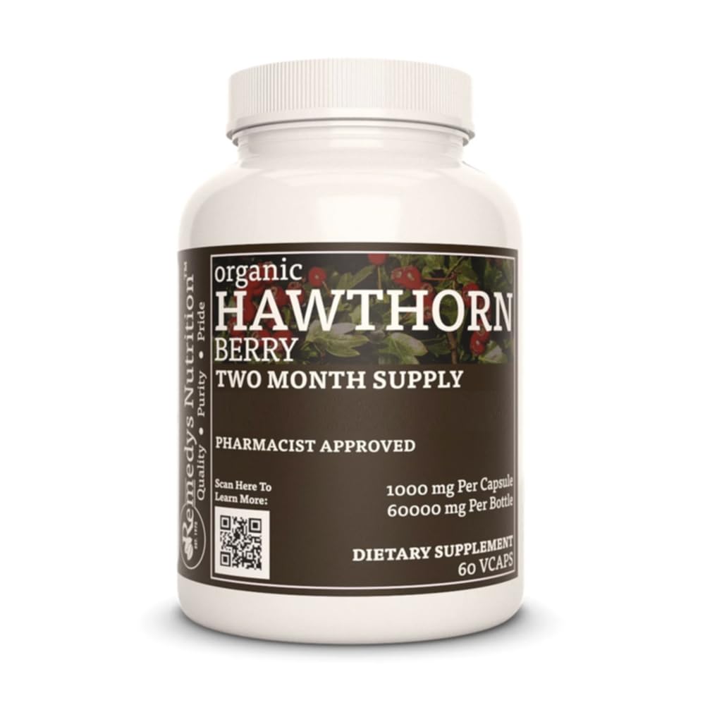 La nutrition de Remedy Hawthorn Berry, 1000 mg, 60 Capsules de végétaliens Complément alimentaire à base de plantes