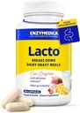 Enzymedica Lacto, pilules de lactase avancées pour le soutien des produits laitiers, aide à briser la lactose, la caséine et les graisses, pilules de soulagement des produits laitiers, végétalien, 90 capsules