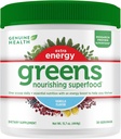 Véritable Santé Verts + Extra Energy Superfood Powder, Fournit un rappel d'énergie immédiat et soutient Gut Health, Vanilla aromatisé, 30 portions