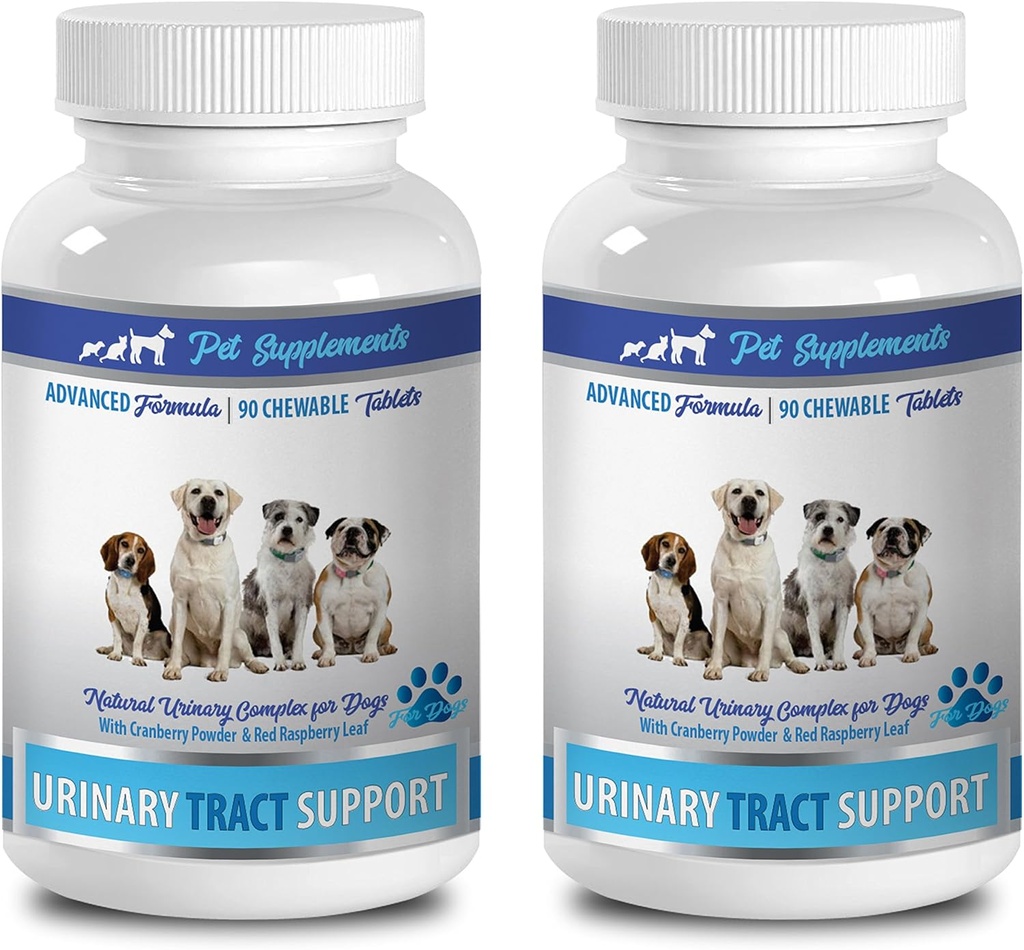 SUPPLÉMENTS EN PET & NUTRIITION LLC Incontinence pour chien naturel - Soutien du traîtage urinaire pour chien - Solution pour canneberges naturelles - Santé de la canneberge - Vet recommandé - Traitements de la canneberge pour chien - 2 bouteilles (180 Traités)