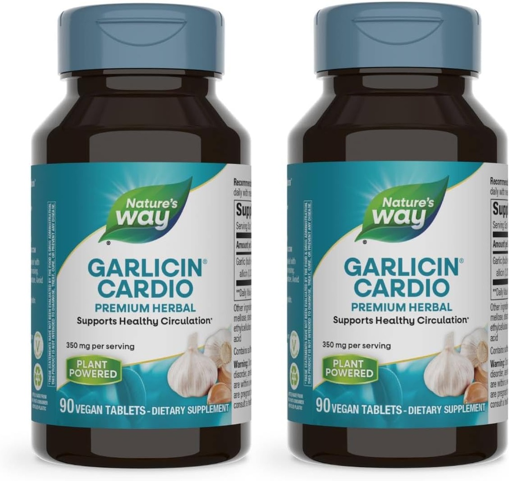 Nature Way Aillicin Cardio Premium Herbal Healthy Circulation Support* 350 mg par portion 90 comprimés