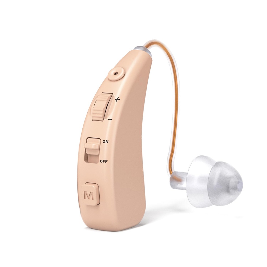 Hearing Aids for Seniors - Rechargeable Hearing Amplifier with Noise Cancellation Adults,Easy Volume Control,Comfort Design and Nearly Invisible