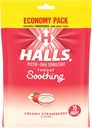 HALLS Throat Apaisant (précédemment HALLS Breezers) Creamy Strawberry Throat Drops, Economy Pack, 70 gouttes