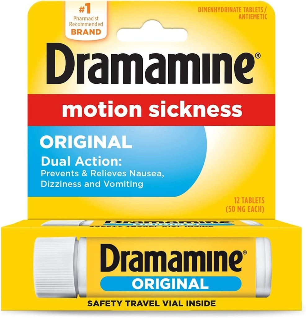 Formule originale Dramamine - 12 ct, paquet de 4