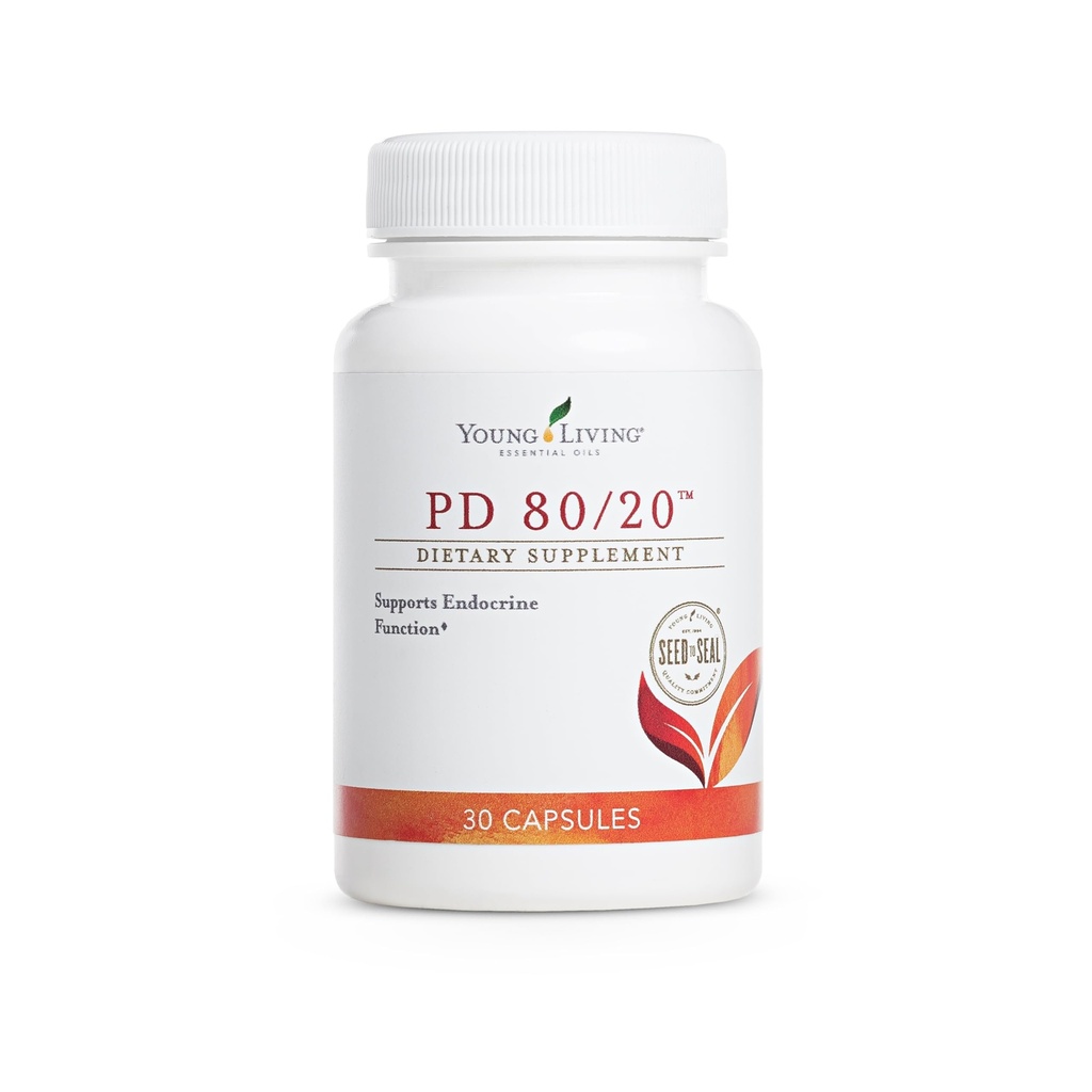 Young Living - PD 80/20 Dietary Supplement 30 capsules de soutien quotidien de la fonction endocrine avec Pregnenolone et DHEA