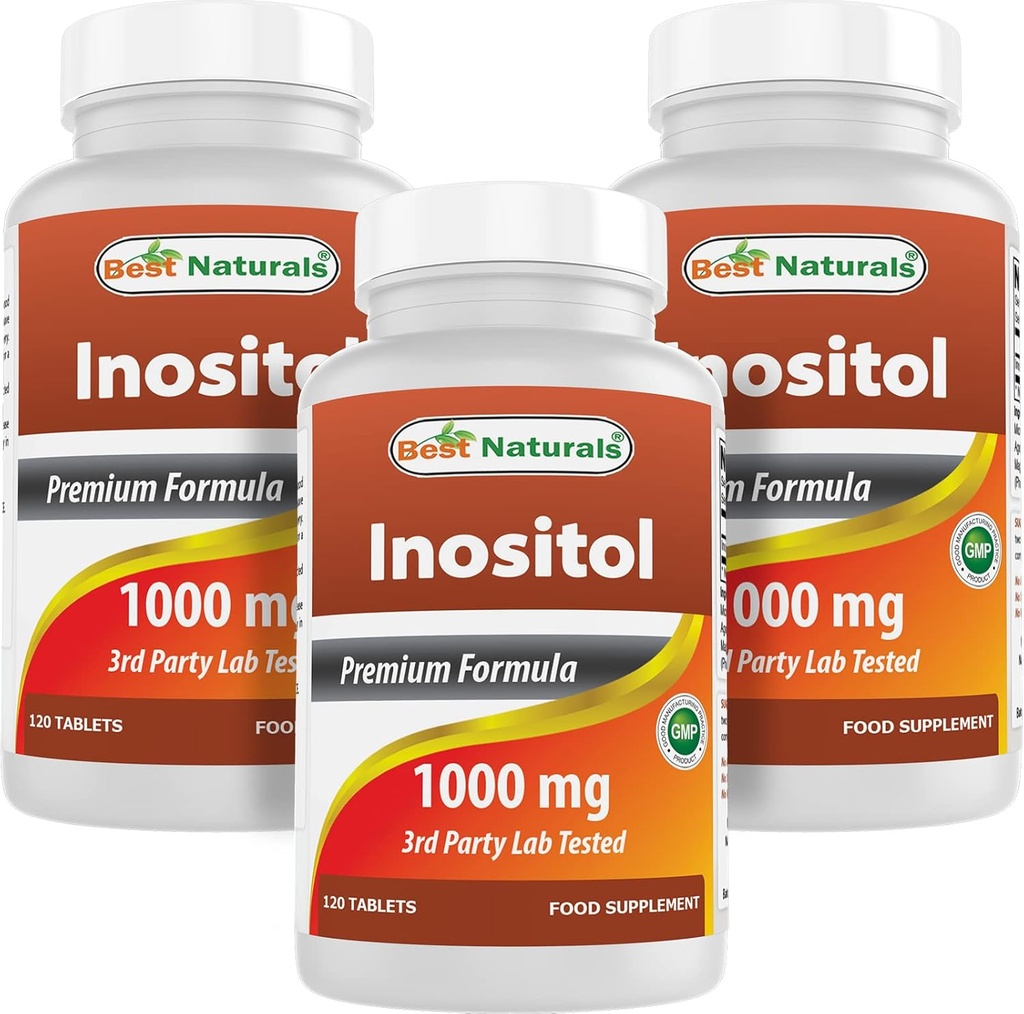 Meilleur Inositol naturel 1000 mg 120 comprimés (120 Nombre (paquet de 1)) (120 Nombre (paquet de 3))