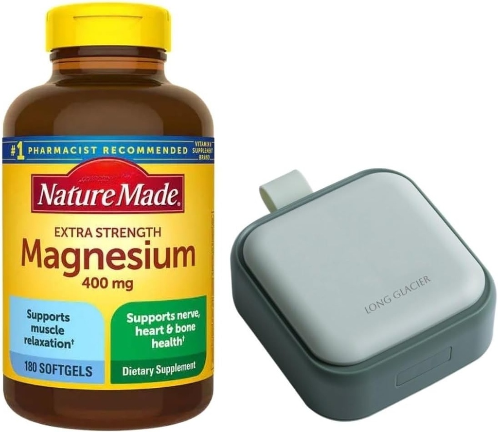 Nature Mades Magnésium 400 mg Extra Strength 180 Softgels, 180 jours d'approvisionnement Supporte la relaxation musculaire, la nerve, les os et la santé cardiaque.