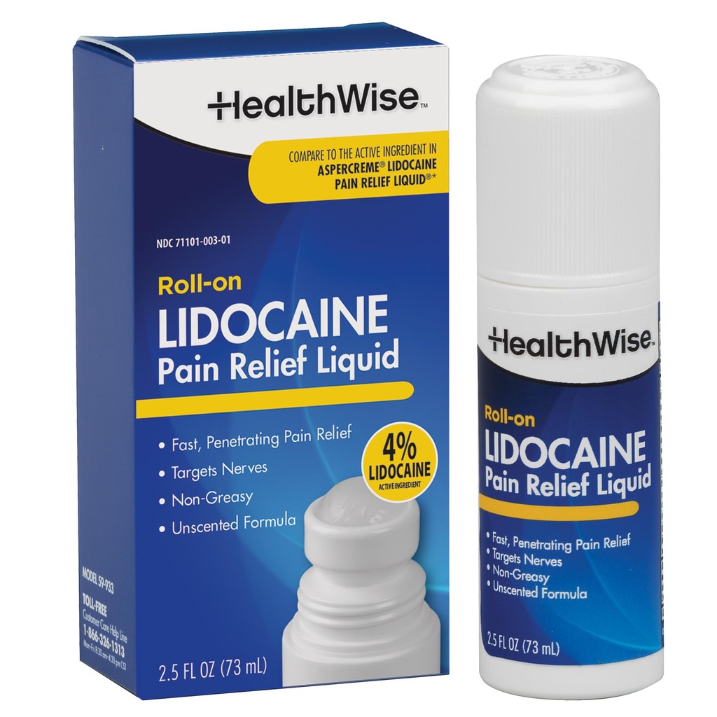 HealthWise 4% Lidocaïne Roll-On (en anglais seulement) Strength (en anglais seulement) Relief de la douleur Liquid (en anglais seulement) 2,5 oz 73 mL