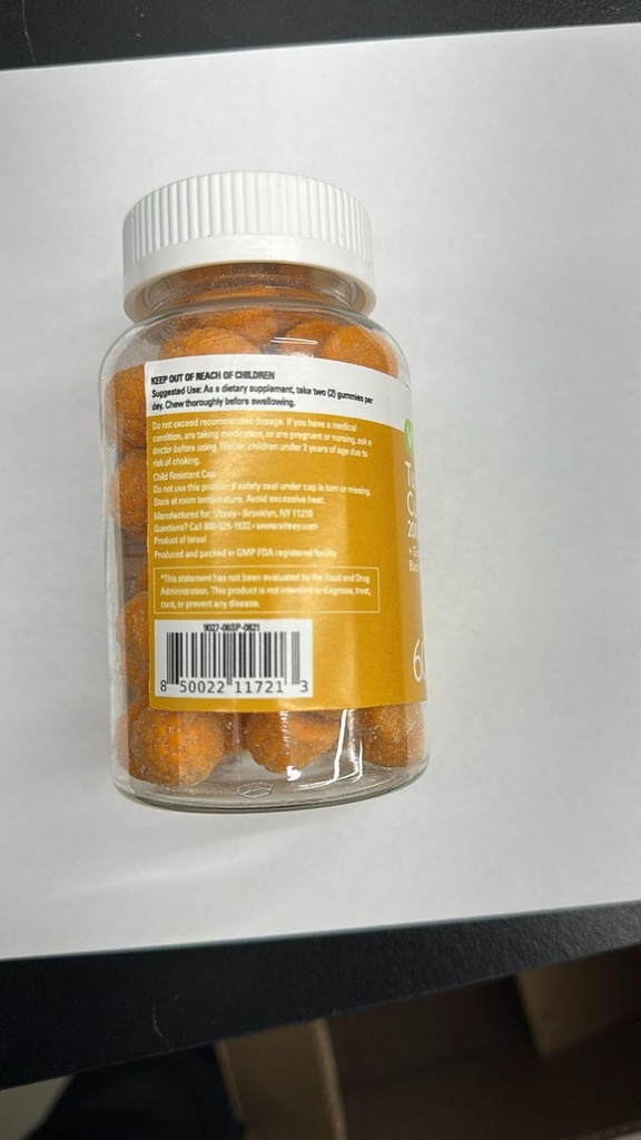 Gummies curcumin curcuma curcuma avec supplément de gingembre et de poivre noir, 2000mg, soutien immunitaire, santé de la peau saine et articulaire, végétalien, pectine, pour les adultes et les adolescents-flaveur de pêche chétive