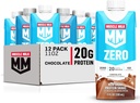 Lait Muscle Zero Protein Shake, Chocolat, 11 Fl Oz Carton, 12 Pack, 20g Protéines, Zero Sugar, 100 Calories, Calcium, Vitamines A, C & D, 4g Fibre, Energing Snack, Récupération d'entraînement, Emballage Mai Vary, 11 Fl Oz (Paquet de 12)