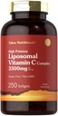 Tahoe Nutritionals Complexe Liposomale Vitamine C $ 3300mg $ 250 Softgels $ Haute puissance $ Non-OGM, supplément sans gluten
