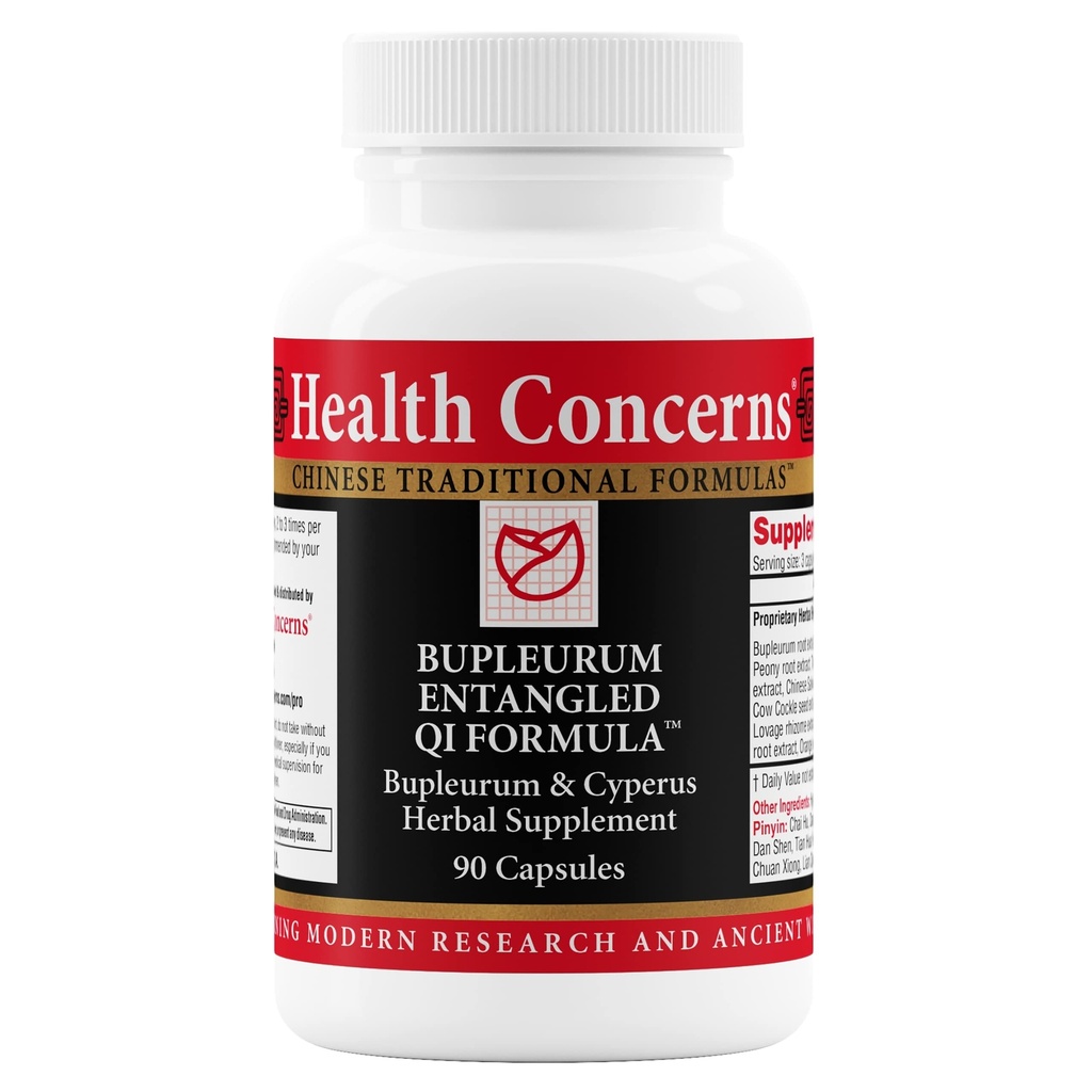 Préoccupations de santé Bupleurum Intangled Qi Formula – Supplément d'équilibre hormonal et de kyste pour femmes – Formule à base de plantes chinoises traditionnelles – Nettoyer le foie du foie – 90 capsules