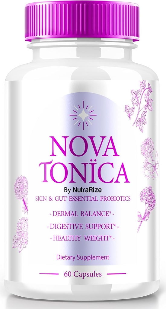 NovaTonica Capsules, Nova Tonica pour soutenir naturellement une peau saine et glorieuse, supplément supplémentaire pour soutenir l'hydratation, pilules vitaminiques améliorant la peau, avis toniques Nova (60 capsules)