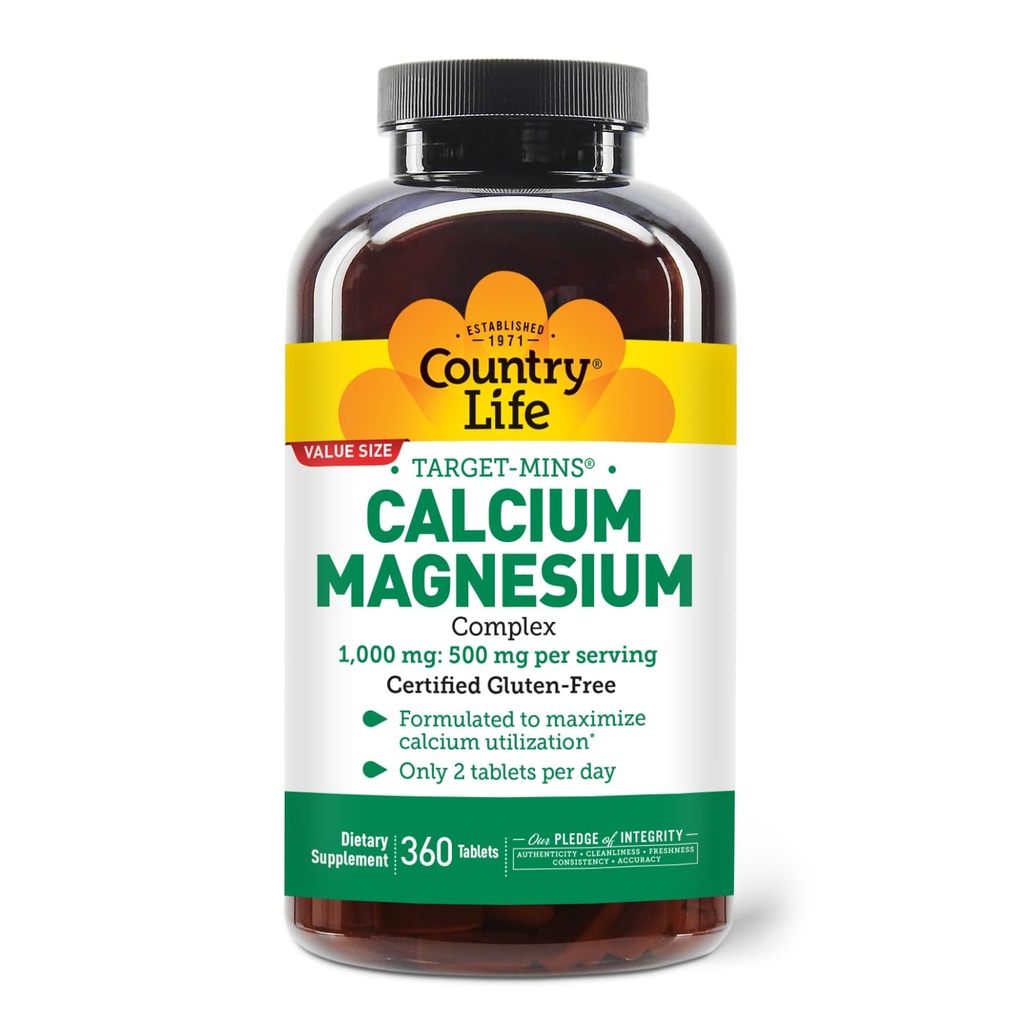 Country Life Target-Mins Calcium Magnesium Complex, 360 Tablets