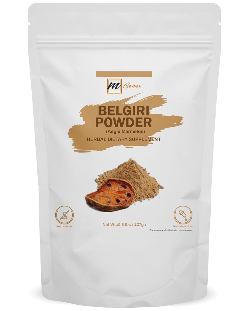 100% naturel Belgiri, 227 GMS / 0.5 LBS, Aegle Marmelos, poudre de Bael, poudre de pomme de bois pour soins de santé et beauté
