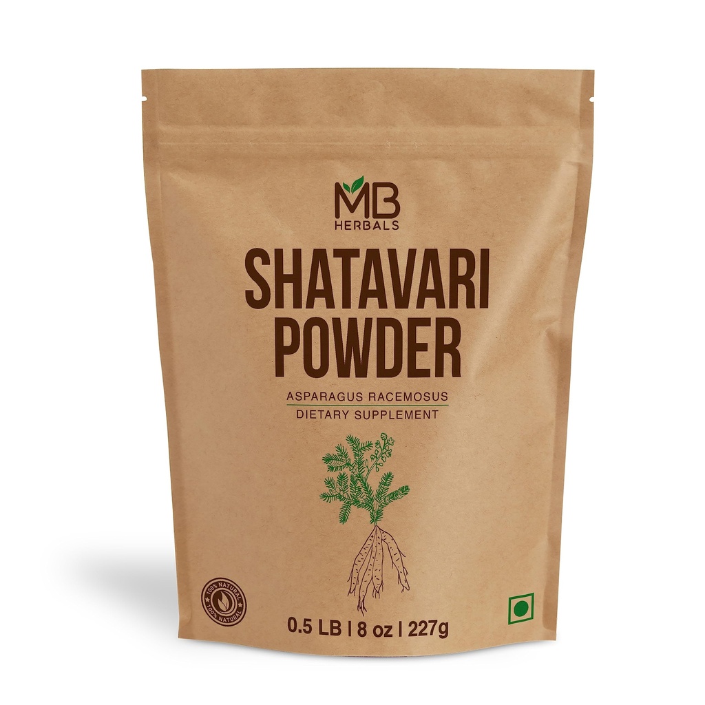MB Herbals Pure Shatavari Powder 227 Grams 8 oz.100% Pure Asperges racemosus