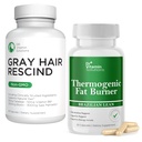 DR VITAMIN SOLUTIONS Gray Hair Rescind and Thermogenic Fat Burner Bundle - 60 Caps Each