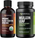 HAVASU NUTRITION Huile de graines noires organiques Liquide + Capsules de feuilles de Mullein