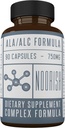 Acétyl L-Carnitine avec acide alpha lipoïque - ALA ALC ALCAR - Acide alpha lipoïque avec acétyl L-Carnitine - 525 mg ALCAR - 225 mg ALA - 90 Capsules