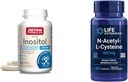 Jarrow Inositol 750mg 100 Veggie Capsules & Life Extension NAC 600mg 60 Capsules Liver & Respiratory Support