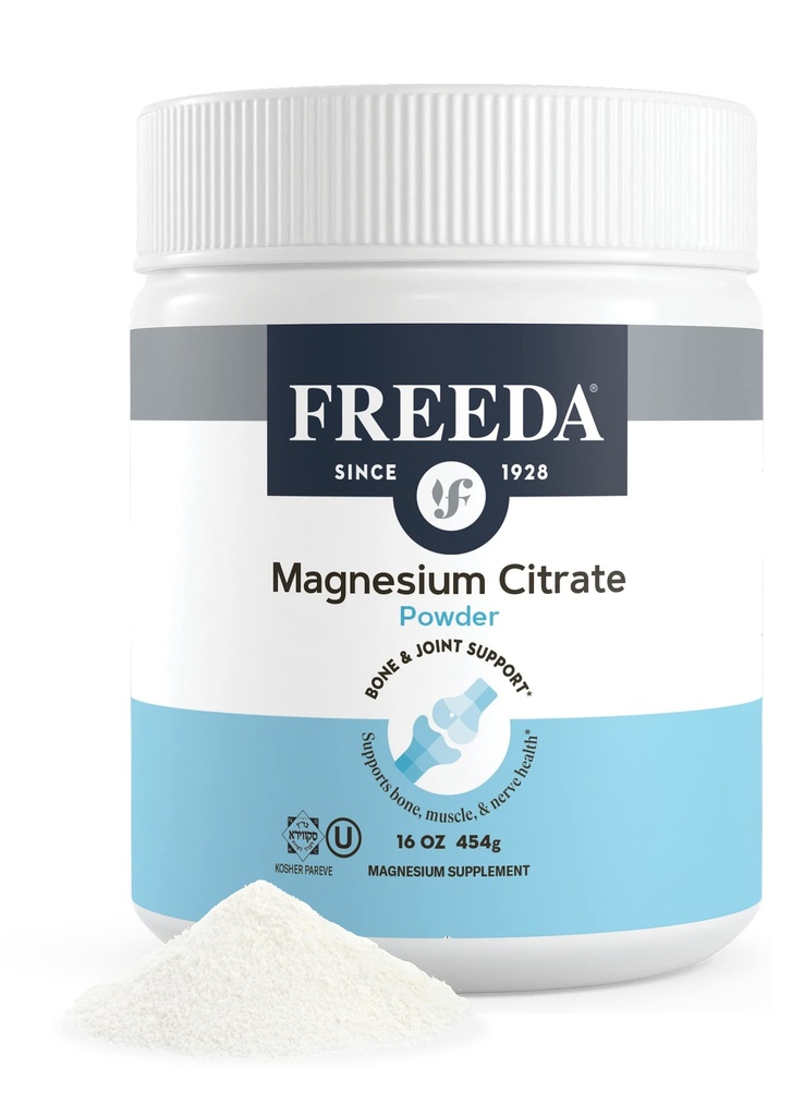 Poudre de citrate de magnésium - Poudre de magnésium pur - Sans gluten - Adultes et enfants