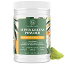 Super Greens Powder Superfood + Electrolytes & Herbes Toniques.Les Verts Biologiques, Shilajit, Adaptogènes, Antioxydants, Préobiotiques & Probiotiques & Postbiotiques.