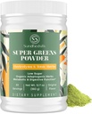 Super Greens Powder Superfood + Electrolytes & Tonic Herbs | Organic Greens, Shilajit, Adaptogens, Antioxidants, Preobiotic & Probiotic & Postbiotic| for Energy, Gut & Immune| Unflavored - 30 Servings