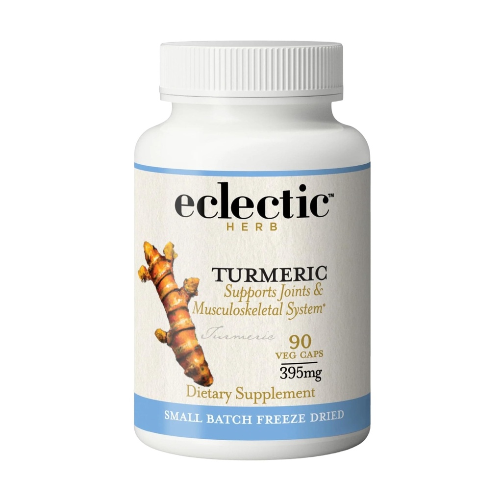 INSTITUT ECLECTIQUE Turmère brut séché au gel US cultivé Végétarien, non-OGM, sans gluten 90 CT (395 mg)