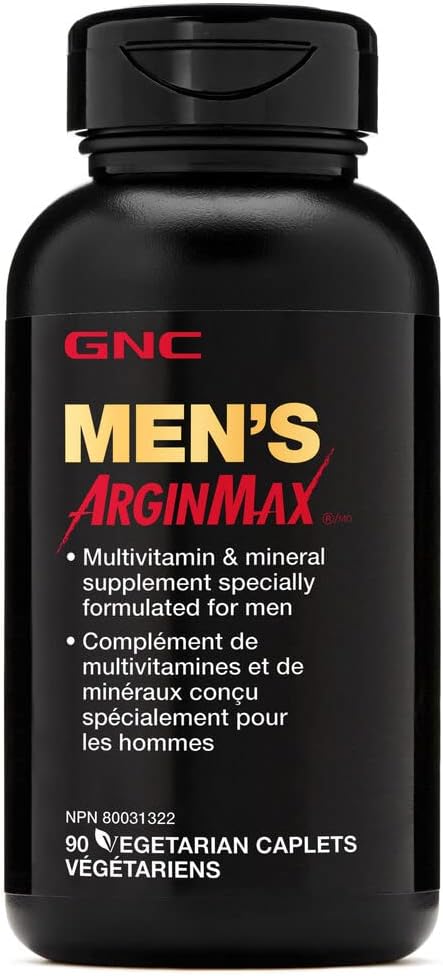 GNC Mens Arginmax Supplément santé sexuelle pour les hommes, 90 Compte, soutient le flux sanguin et la vitalité