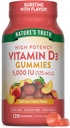 La vérité de la nature Vitamine D3 Gommies de 5000 UI 120 Comte de 120 Végétarien, Supplément sans OGM et sans gluten