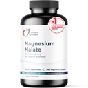 Conceptions pour le Malate de magnésium de santé - Magnésium chélaté sous forme de Malate de magnésium - Forme hautement biodisponible pour soutenir l'énergie, la santé osseuse + la récupération musculaire (240 Capsules de Malate de magnésium)