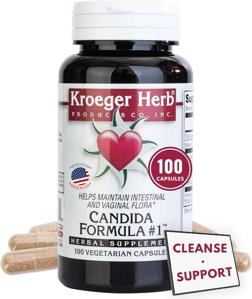 Kroeger Herb Candida Formula No 1 Capsules, 100 Count
