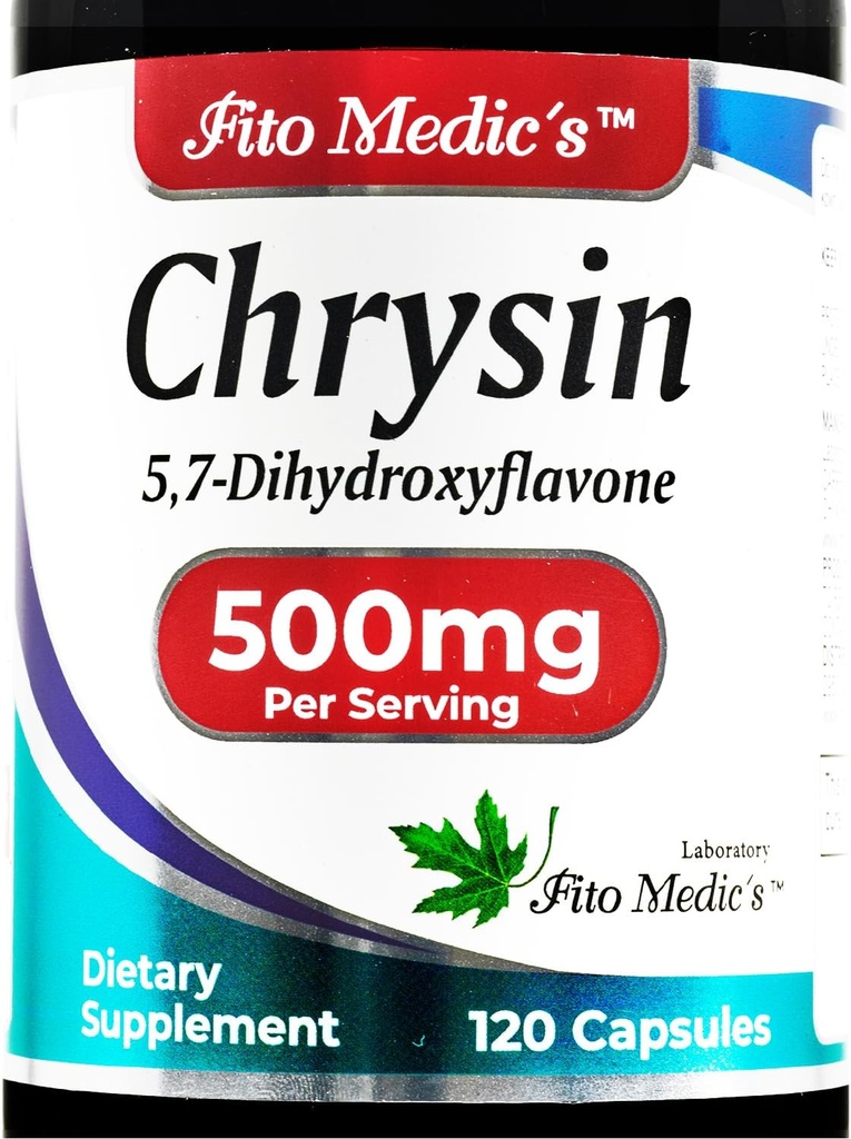 FITO MEDIC'S - Chrysine - 500mg- avec - Passion Flower - 120 Capsules, ultra haute absorption s.