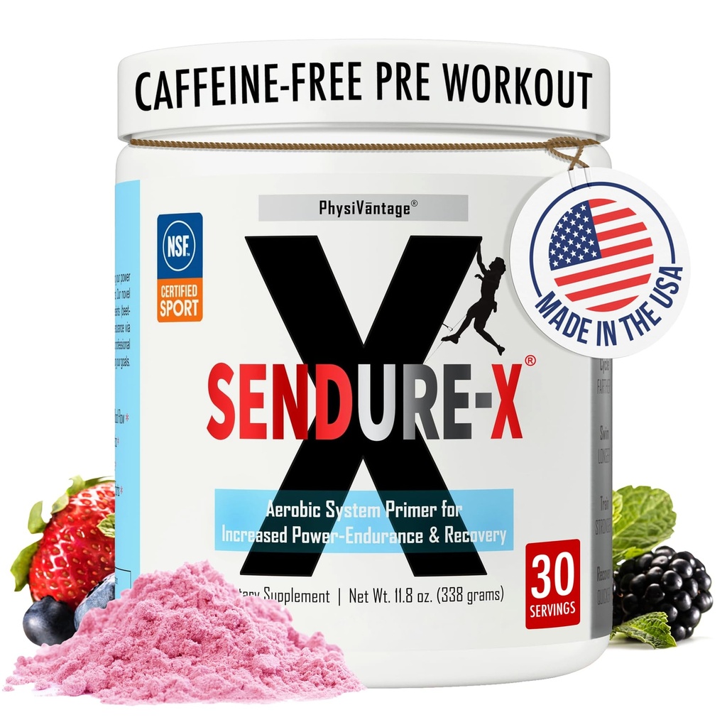 Sendure-X Beetroot + Citrulline Powder - Caffeine-Free Pre-Workout - Boosts Blood Flow, Energy, VO2 Max, Endurance, Recovery - NSF Sport Certified, Peak Performance, Natural - 30 Servings Wild Berry