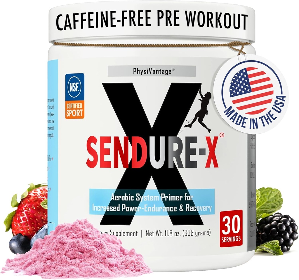 Sendure-X Beetroot + Poudre de Citrulline - Pré-entraînement sans caféine - Boosts Blood flow, Energy, VO2 Max, Endurance, Recovery - NSF Sport certifié, Peak Performance, Natural - 30 Servants Berry Sauvage