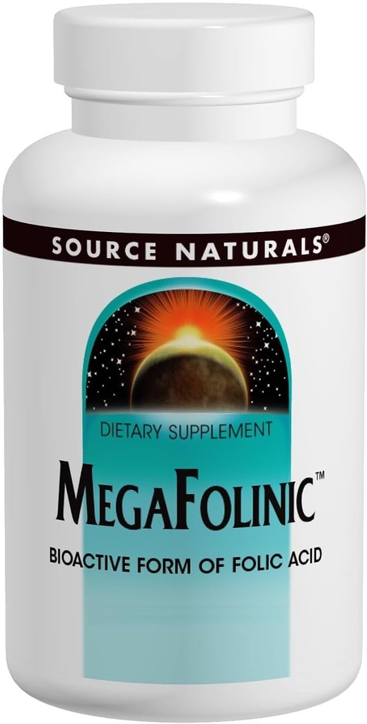 Mega Folinic Source Naturals, Inc. 120 onglets