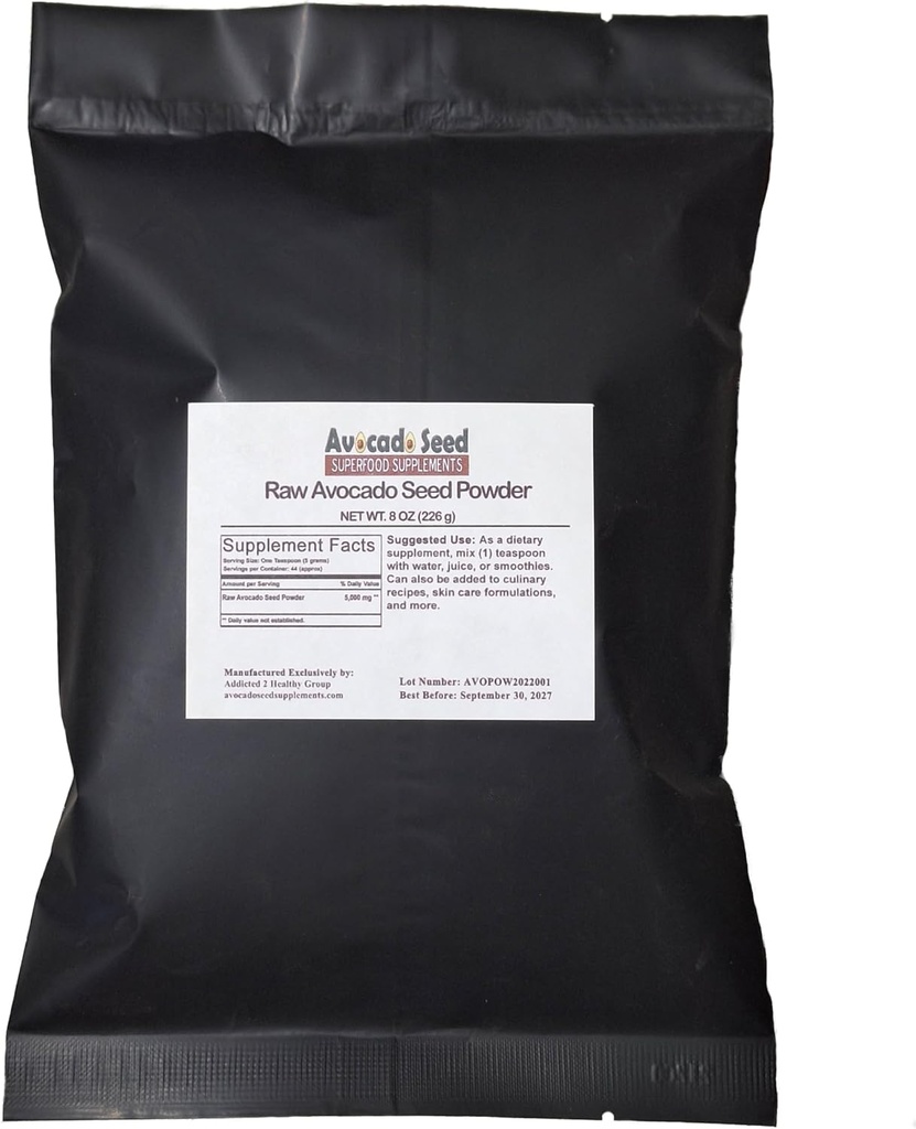 Granules de graines d'avocat cru 8 onces - Antioxydants, fibre, cholestérol, santé du coeur, soins de la peau-Fabricant original