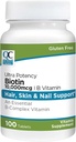 Biotine de choix de qualité 10 000 mcg + comprimés B 100 Count Ultra Potency Nail, peau et soutien capillaire