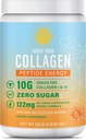 Peptide énergie Collagène poudre cheveux, ongles, peau, type I & III, caféine pour l'énergie, vitamine C, biotine, acide hyaluronique, sucre zéro – 8,92 oz (Mango Passion)